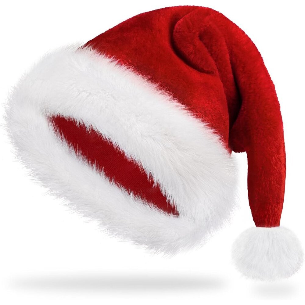 Santa Hat Adult Christmas Hats - Santa Claus Hat for Women Men - Xmas Holiday Pa